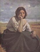 Jean Baptiste Camille  Corot Moissonneuse tenant sa faucille (mk11) Sweden oil painting artist